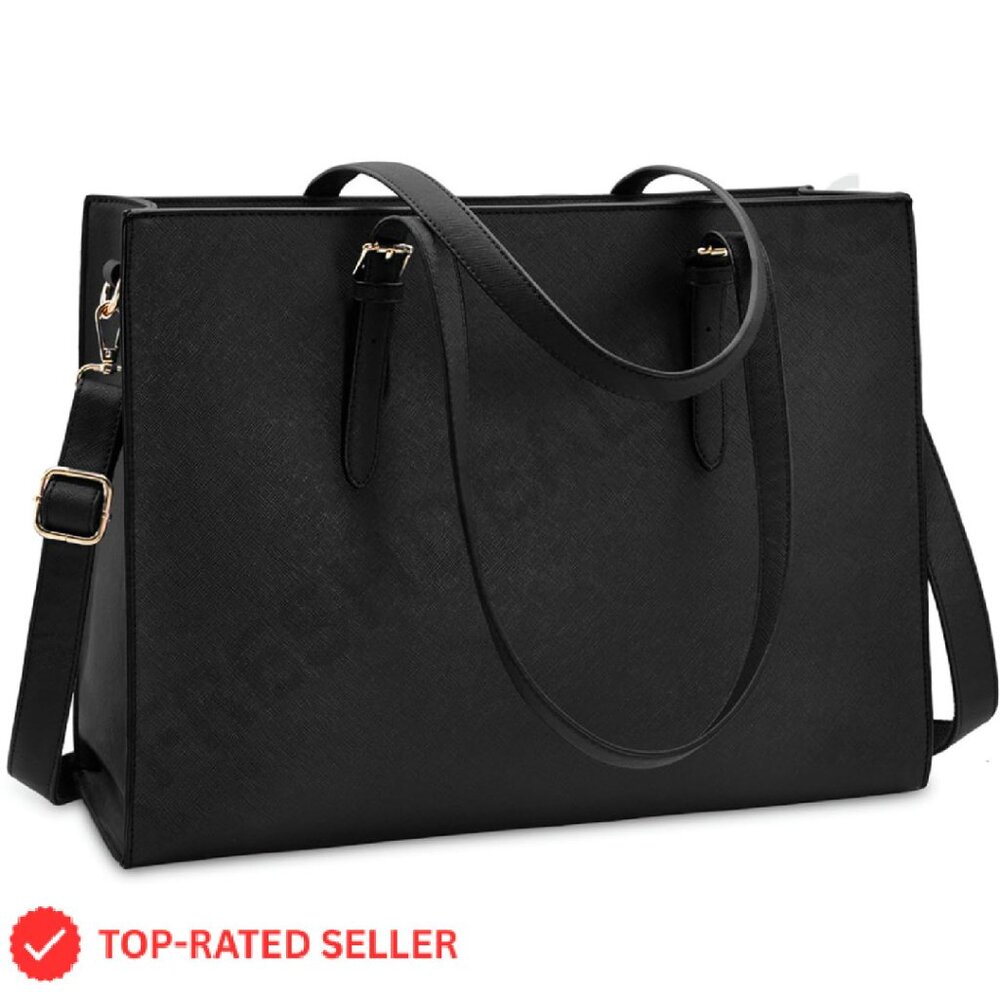 Professional Leather Laptop Tote Bag Waterproof Lightweight Large Capacity